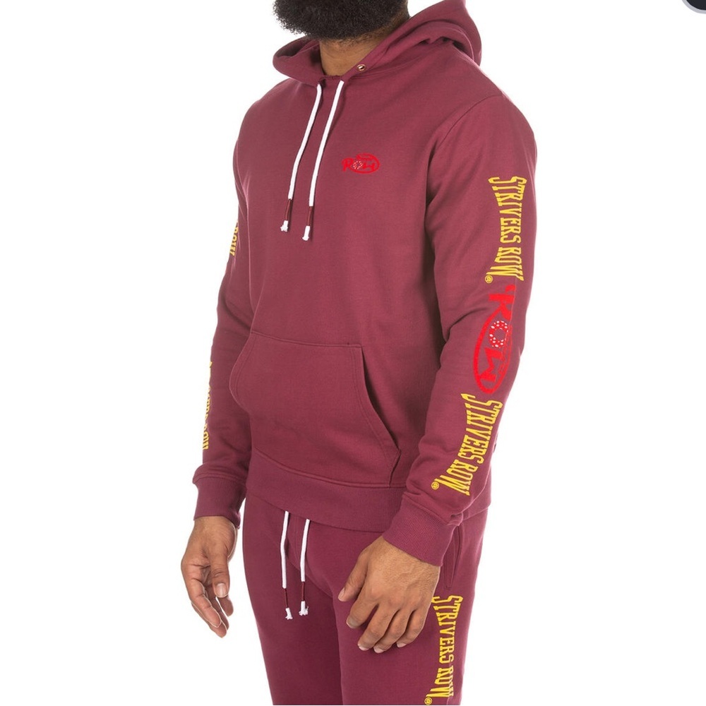 2 Piece Set Strivers Row Maroon Burgundy Yellow Hoodie & Sweatpants…